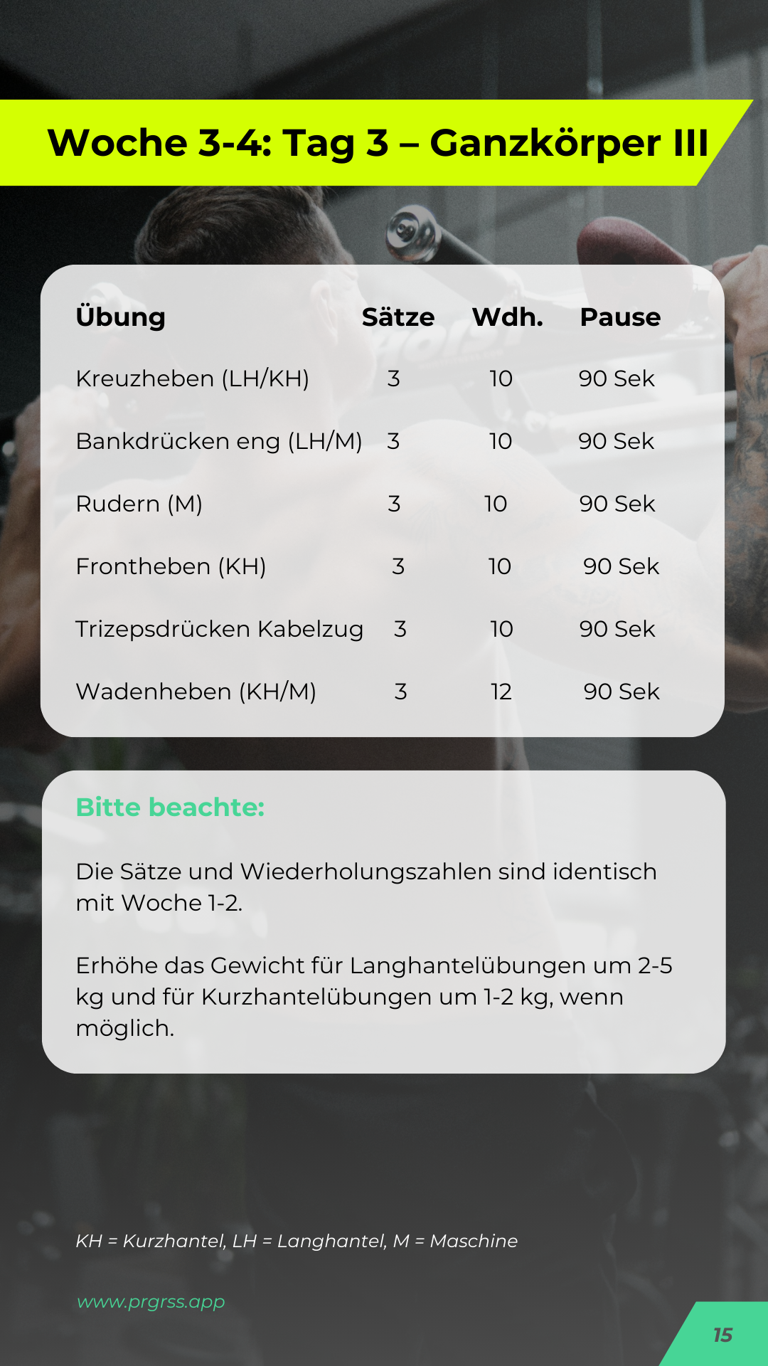 Ganzkörper Trainingsplan - 6 Wochen